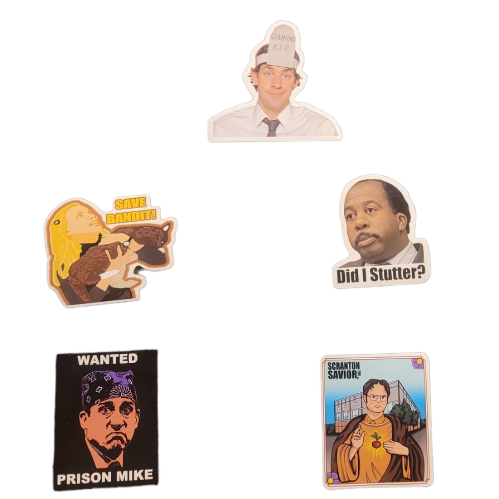 NEW! The Office Random Vinyl 5Pc Funny Laptop Stickers NEW